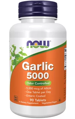 Now® Foods NOW Czosnek 5000 mcg Allicyna Bezwonny olejek czosnkowy 90 tabletek dojelitowych