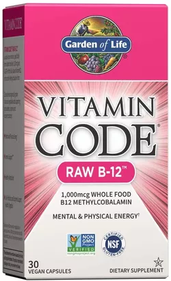 Garden of Life Vitamin Code RAW B12, 1000 mcg, 30 kapsułek