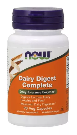 Now® Foods NOW Dairy Digest Complete, enzymy mleczne na nietolerancję laktozy, kapsułki ziołowe 90