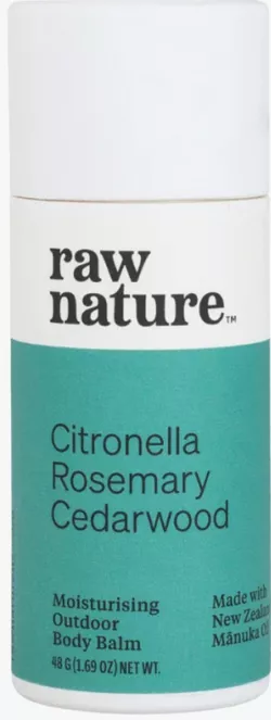 Raw Nature Nawilżający balsam do ciała do stosowania na zewnątrz, środek odstraszający owady, 48 g